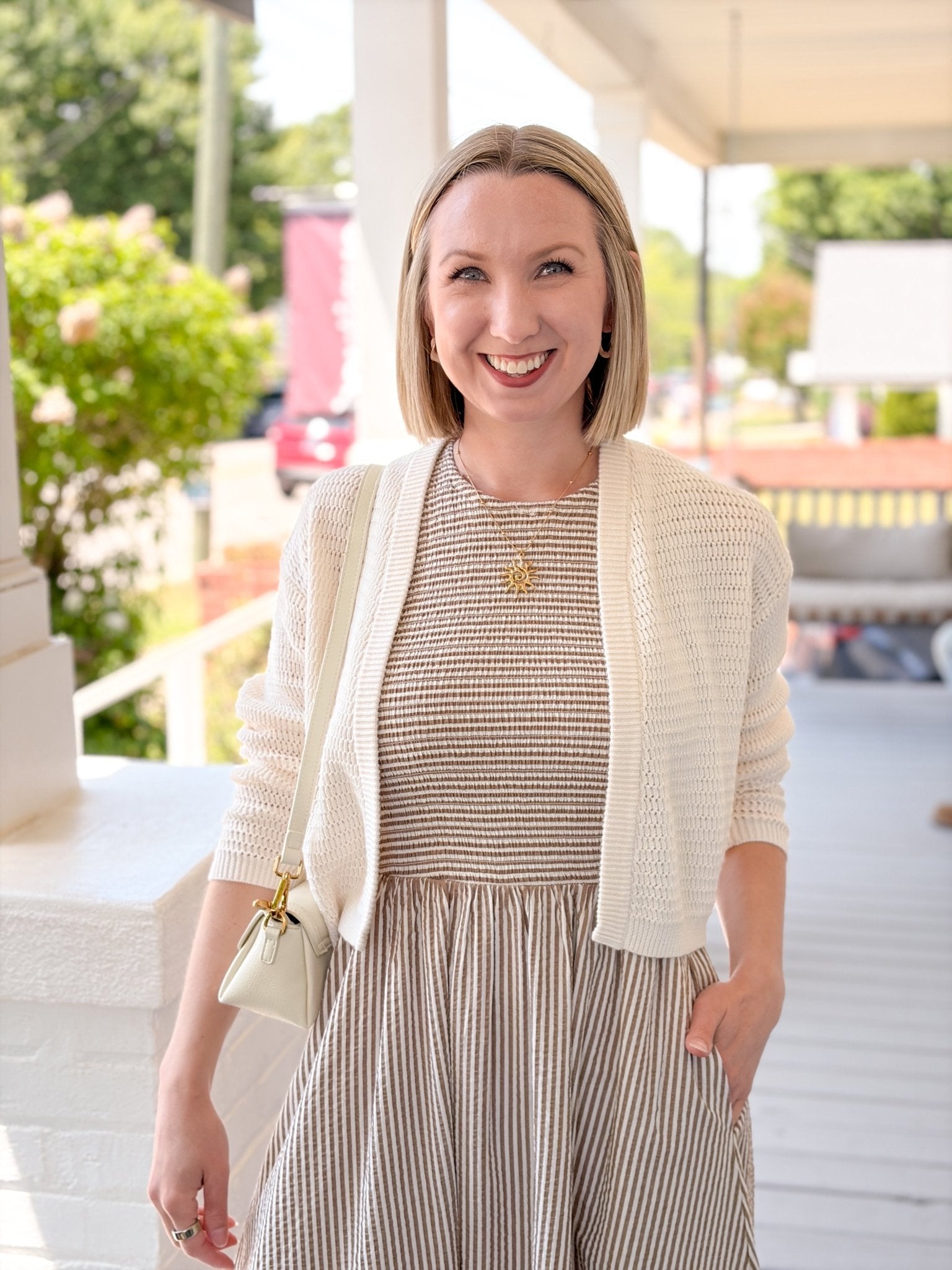 Rose & Lee Co Anacapa Cardigan, Antique White by Marine Layer Cardigan
