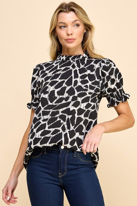 Animal Print Work Blouse Apex Ethical Boutique