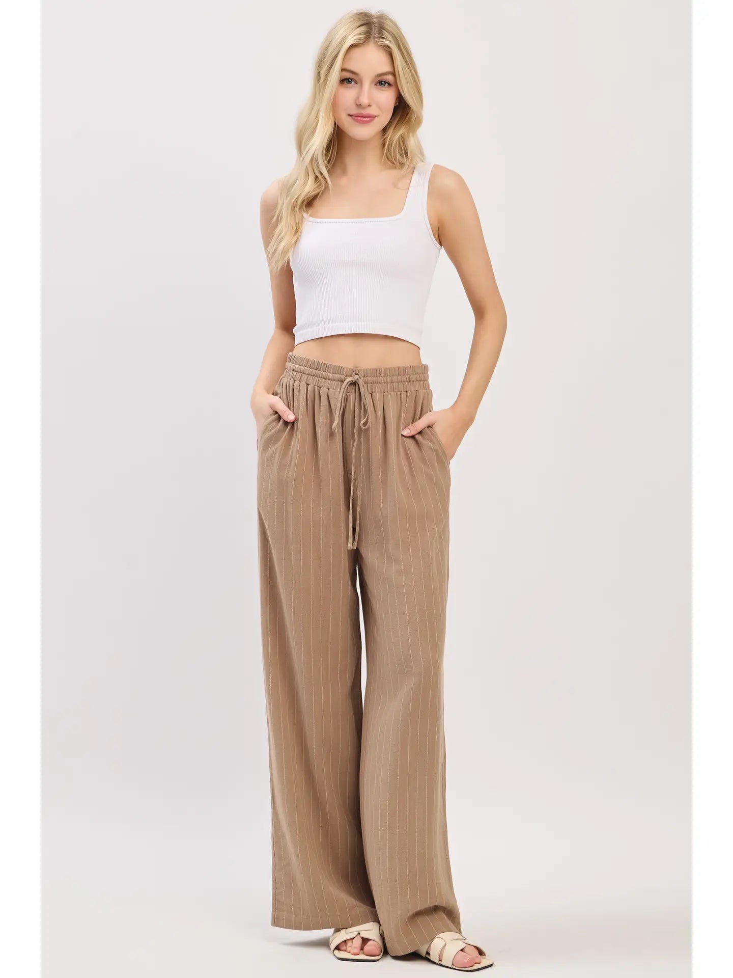 Mocha/White Stripe Pants