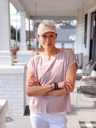 short sleeve casual top in lilac