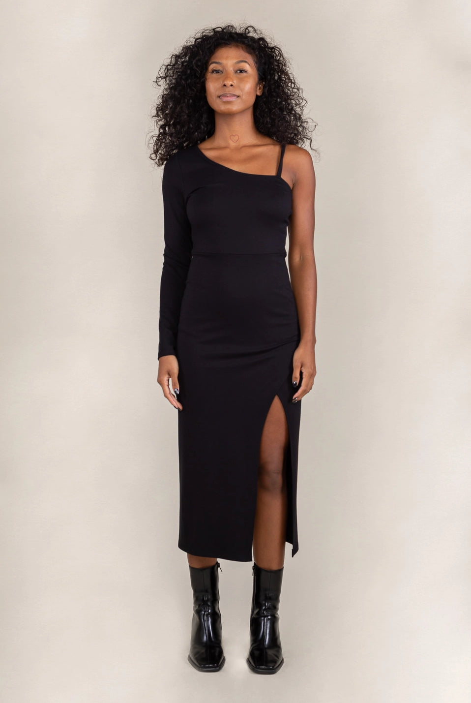 Asymmetrical Black Dress Apex Ethical Boutique