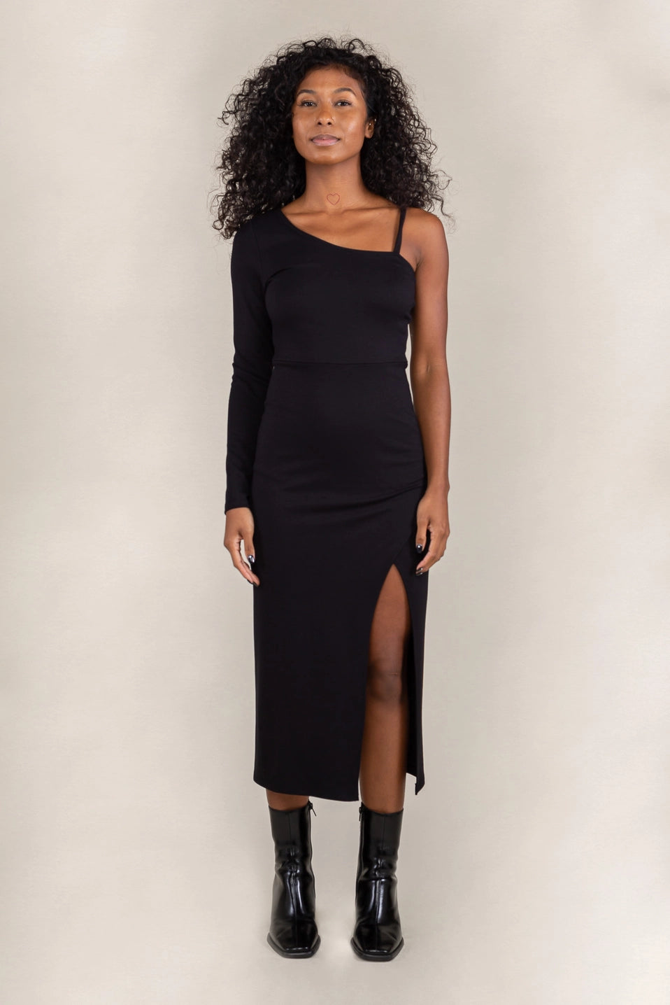 Asymmetrical Black Dress Apex Ethical Boutique