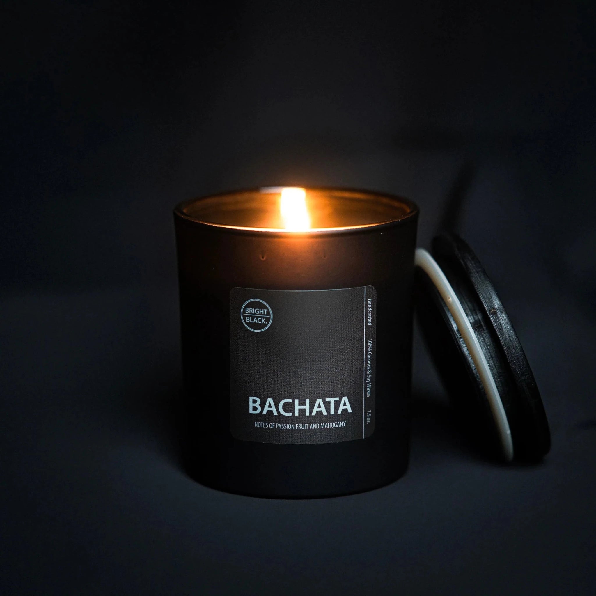 Rose & Lee Co Bright Black Candle, Bachata Scent, 7.5oz Candles