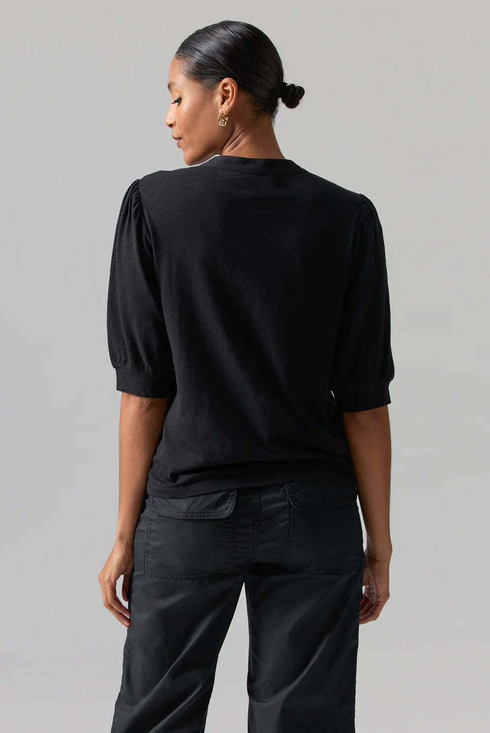 Black 3/4 Sleeve Top Apex Ethical Boutique