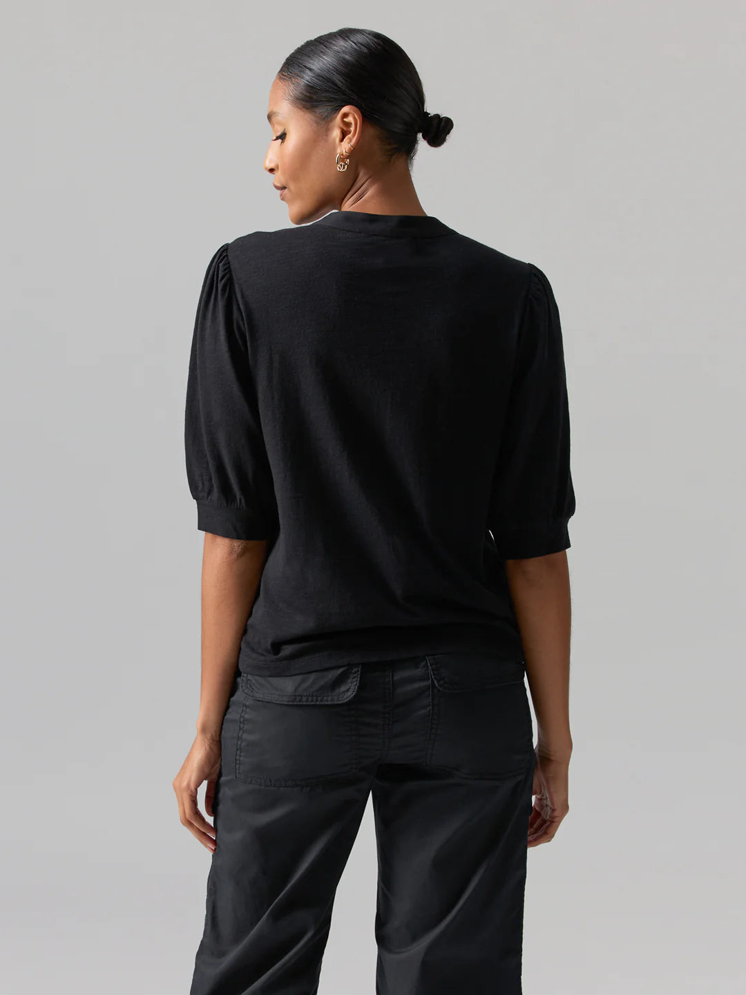 Black 3/4 Sleeve Top Apex Ethical Boutique