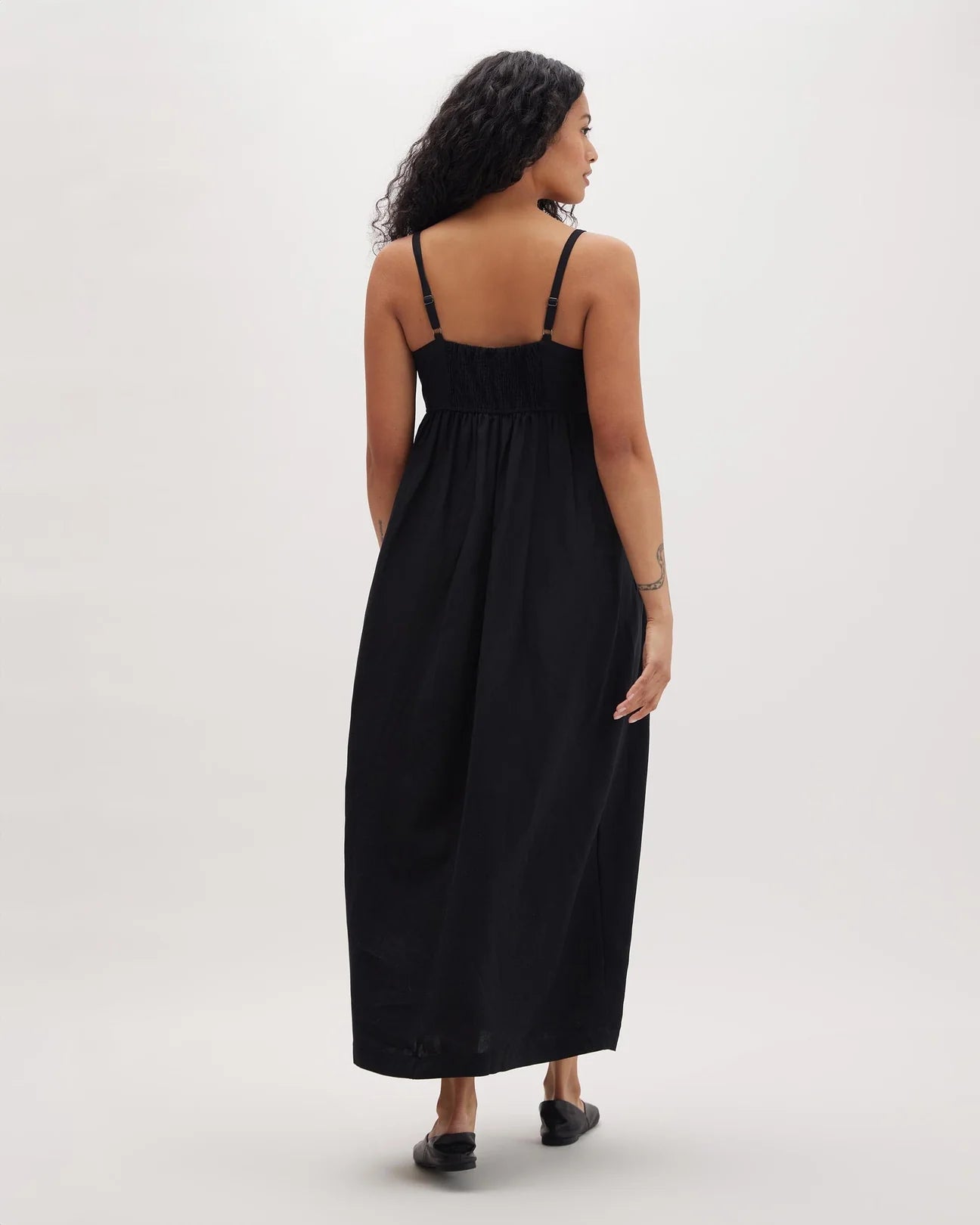 Black Linen Sleeveless Maxi Dress