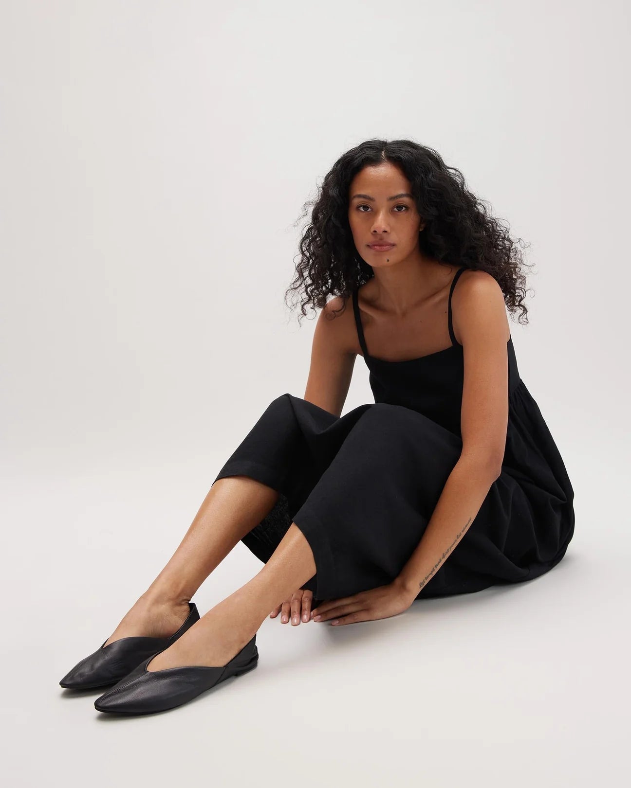 Black Linen Sleeveless Maxi Dress