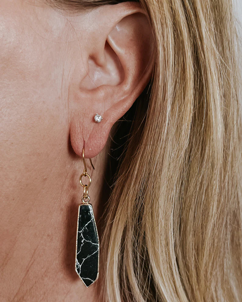 Black Marble Earrings Apex Ethical Boutique