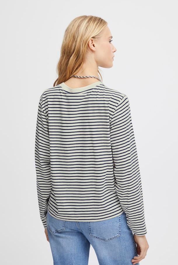 Navy Striped Top Apex Ethical Boutique