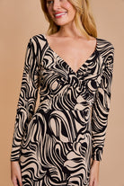 Black and White Abstract Work Dress