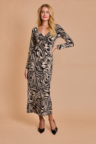 Black and White Abstract Work Dress