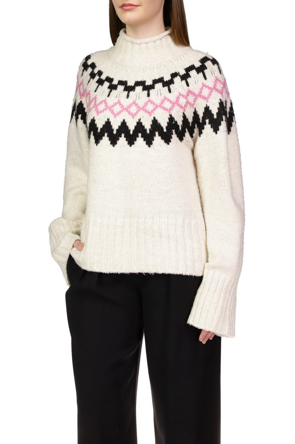 Black/Pink Printed Sweater Apex Ethical Boutique