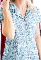 blue coastal pajama set