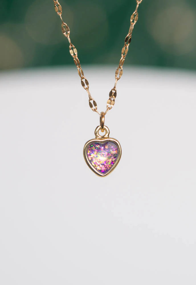 Blue Heart Gold Necklace Apex Ethical Boutique