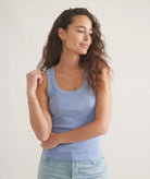 Blue Ribbed Tank Top Apex Ethical Boutique