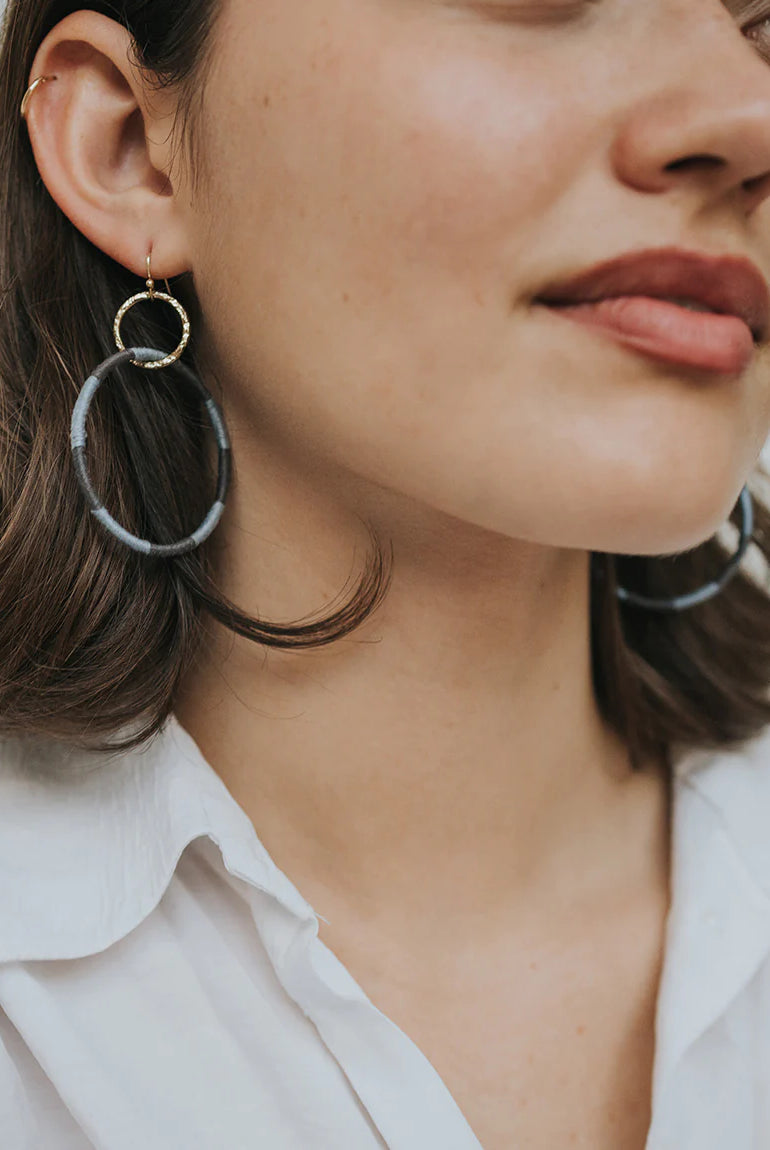 Blue Thread Earrings Apex Ethical Boutique