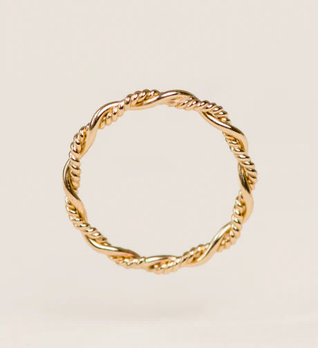 Braided twist ring 14k gold fill