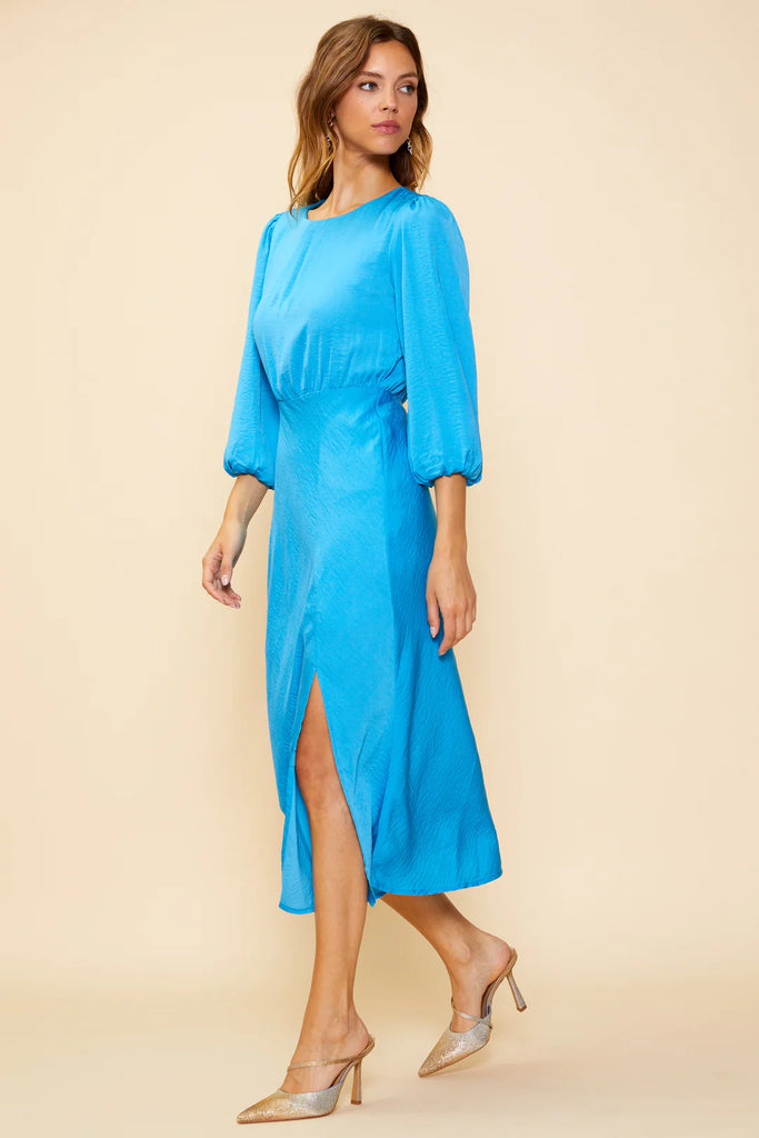 Bright Blue Midi Dress Apex Ethical Boutique
