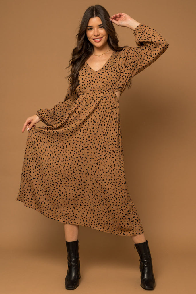 Brown Cheetah Print Dress Apex Ethical Boutique