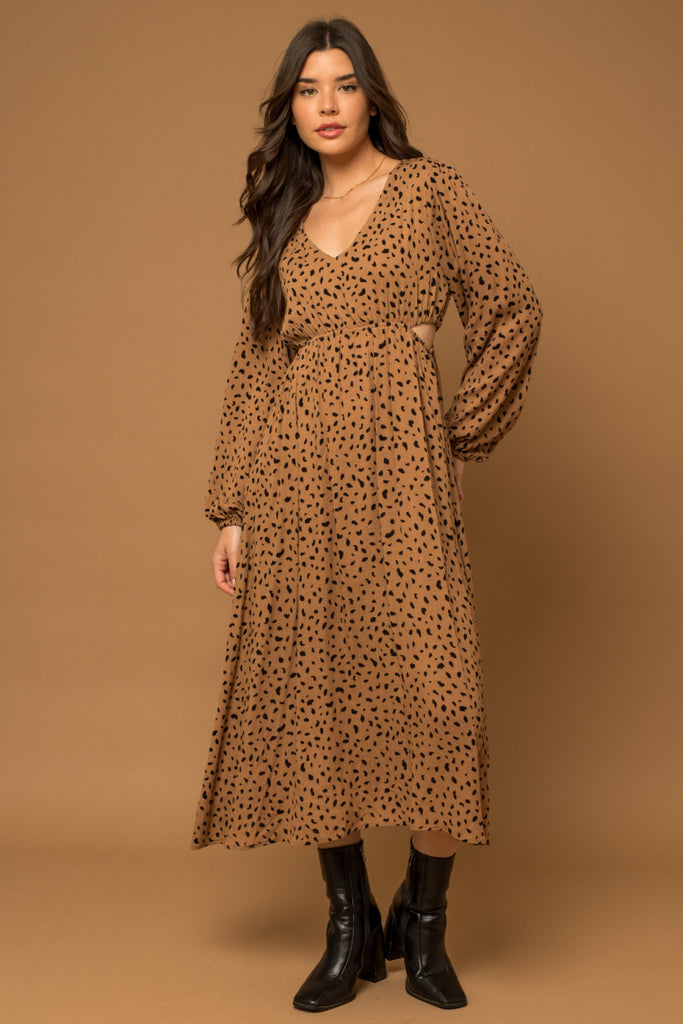 Brown Cheetah Print Dress Apex Ethical Boutique