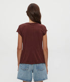 Brown Casual Short Sleeve Tee 