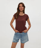Brown Casual Short Sleeve Tee 