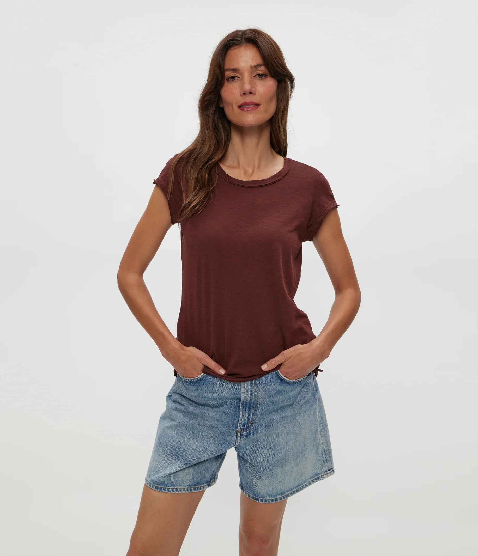 Brown Casual Short Sleeve Tee 
