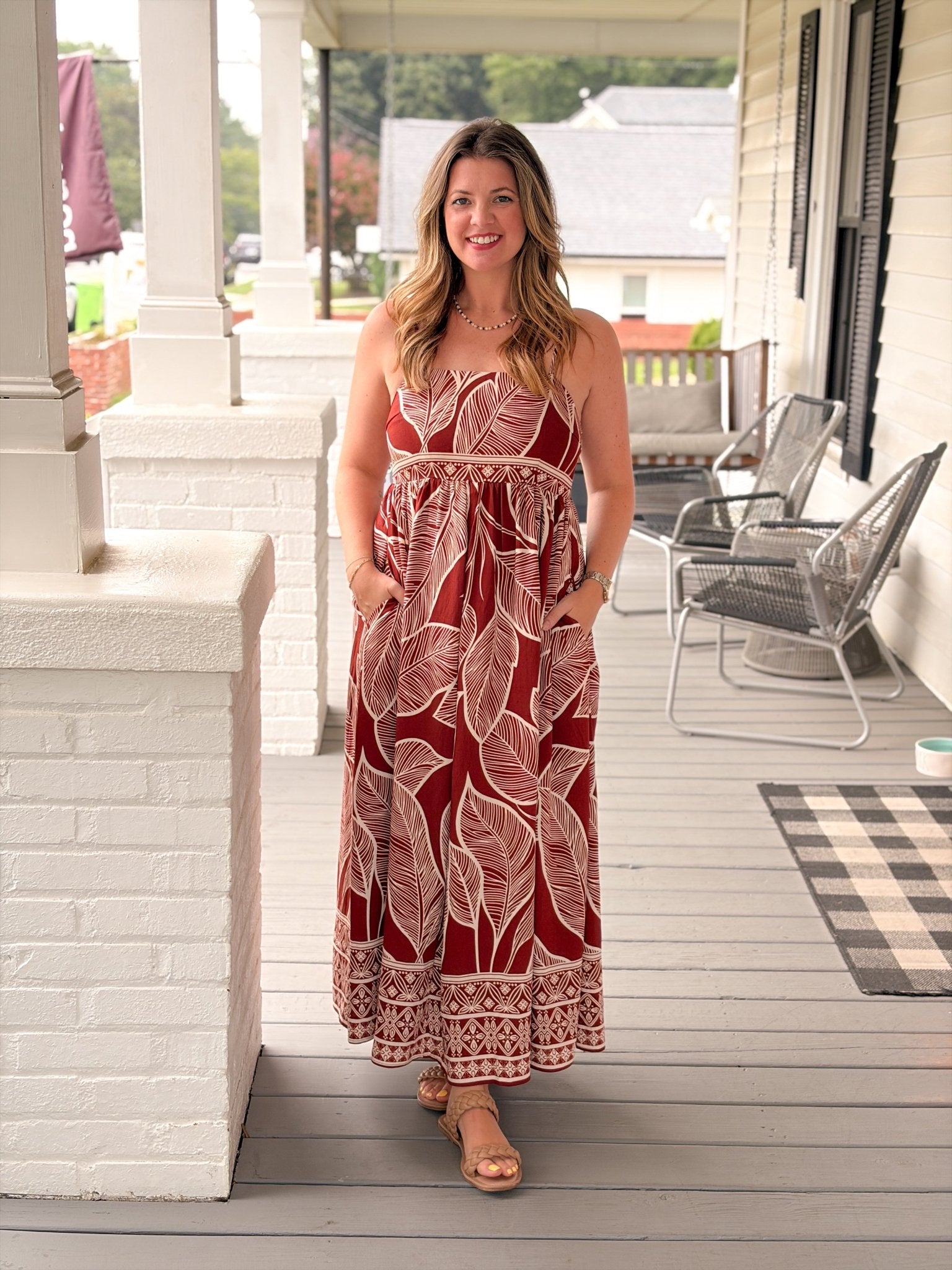 Rose & Lee Co Casey Dress, Rustic Leaf Casual Dresses