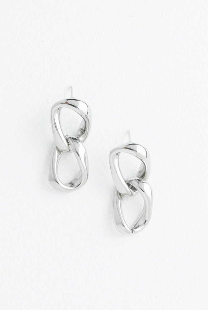 Chain Link Silver Earrings Apex Ethical Boutique