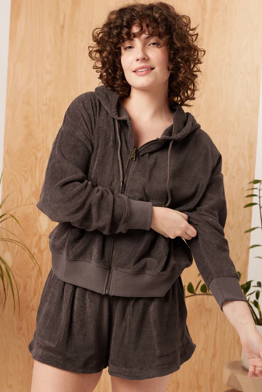 Charcoal Terry Hoodie Apex Ethical Boutique