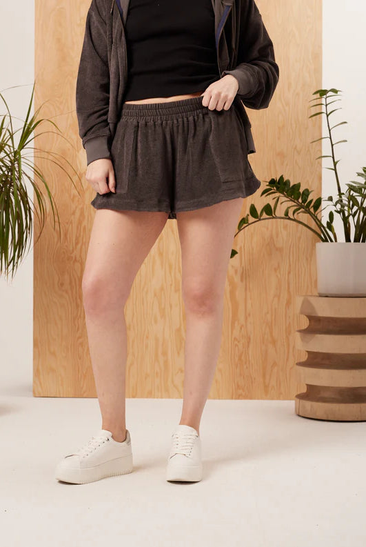 Charcoal Terry Shorts Apex Ethical Boutique