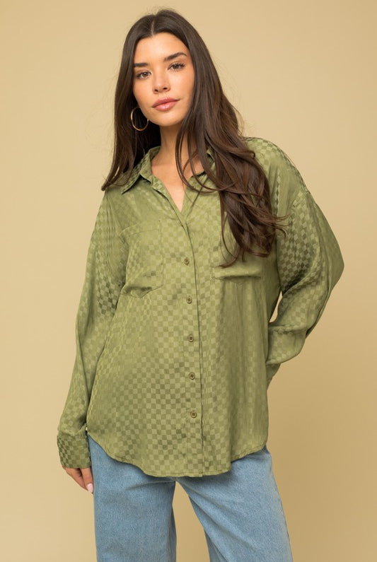 Checkered Blouse Apex Ethical Boutique