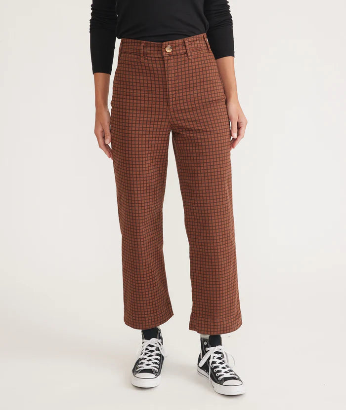 Checkered Wide Leg Cropped Pants Apex Ethical Boutique