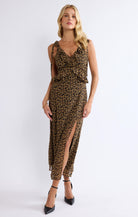 Cheetah Printed Maxi Event Dress