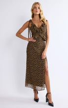 Cheetah Printed Maxi Event Dress