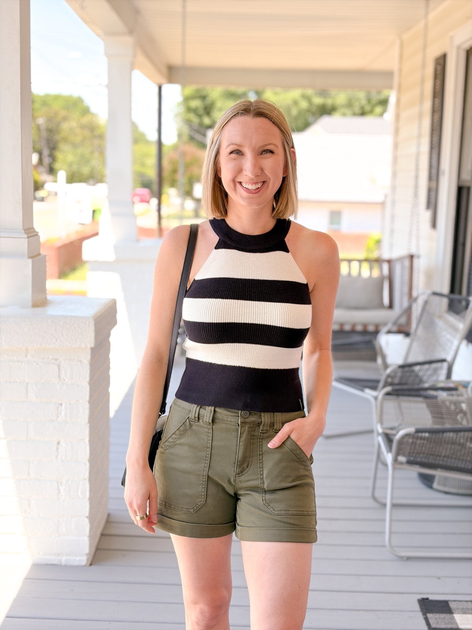 Rose & Lee Co Cindy Sweater Tank, Black/Pearl Tanks