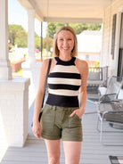 Rose & Lee Co Cindy Sweater Tank, Black/Pearl Tanks