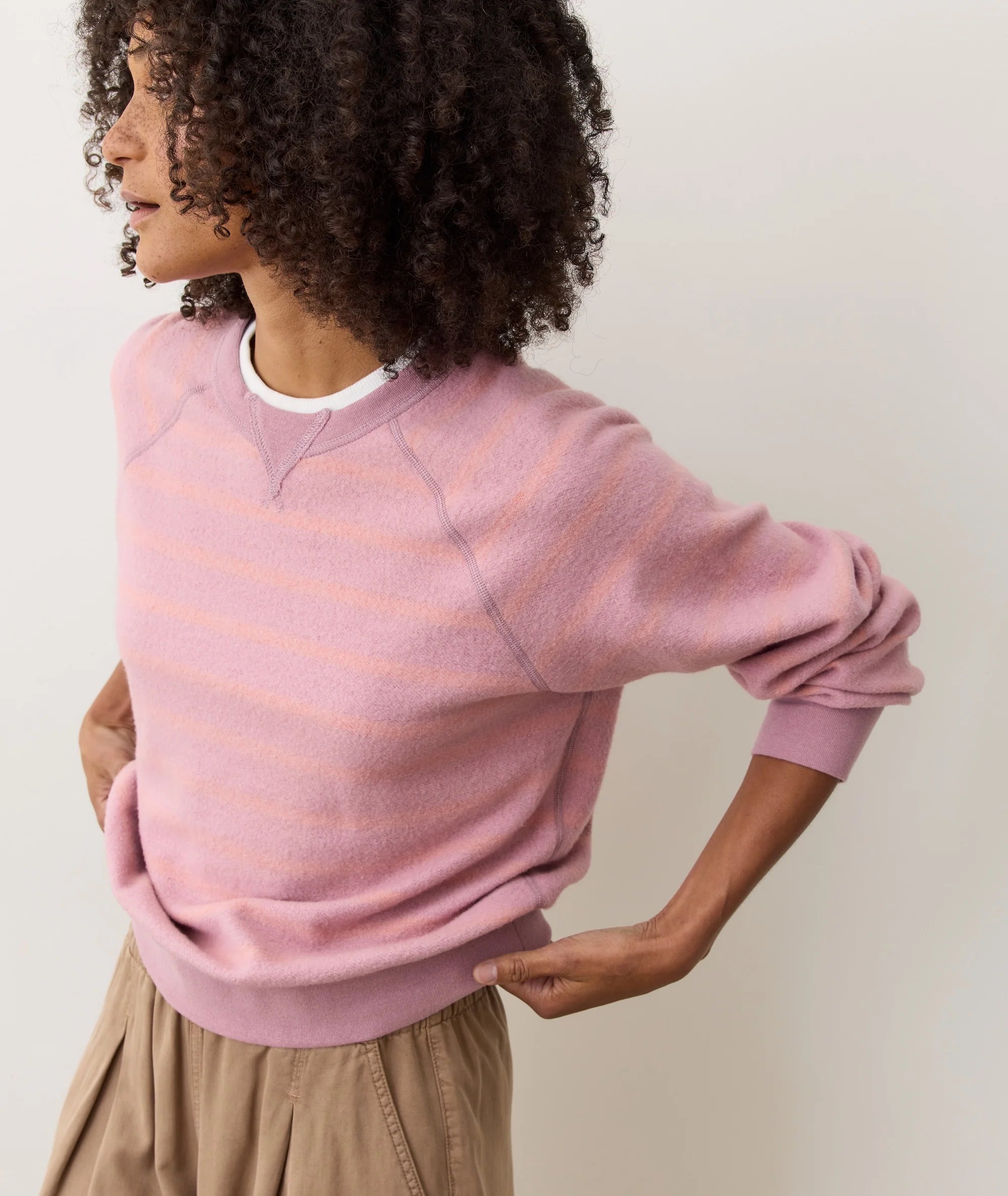 Lilac/Orange Striped Reversible Sweatshirt