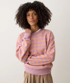 Lilac/Orange Striped Reversible Sweatshirt