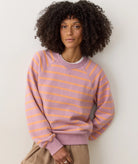 Lilac/Orange Striped Reversible Sweatshirt
