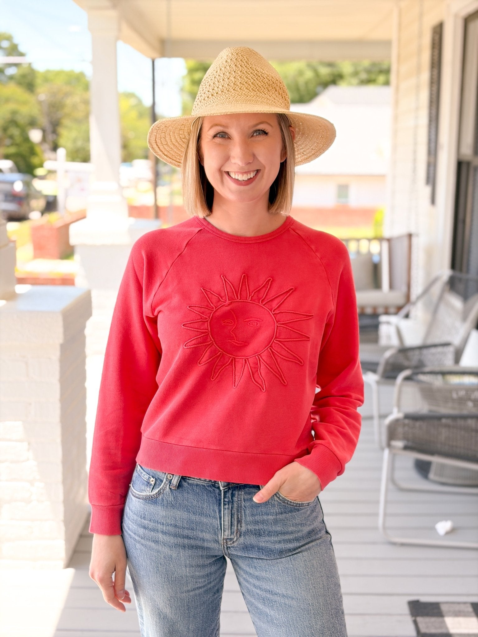 Rose & Lee Co Cloud 9 Sweatshirt, Washed Red by Marine Layer Sweatshirt & Hoodies