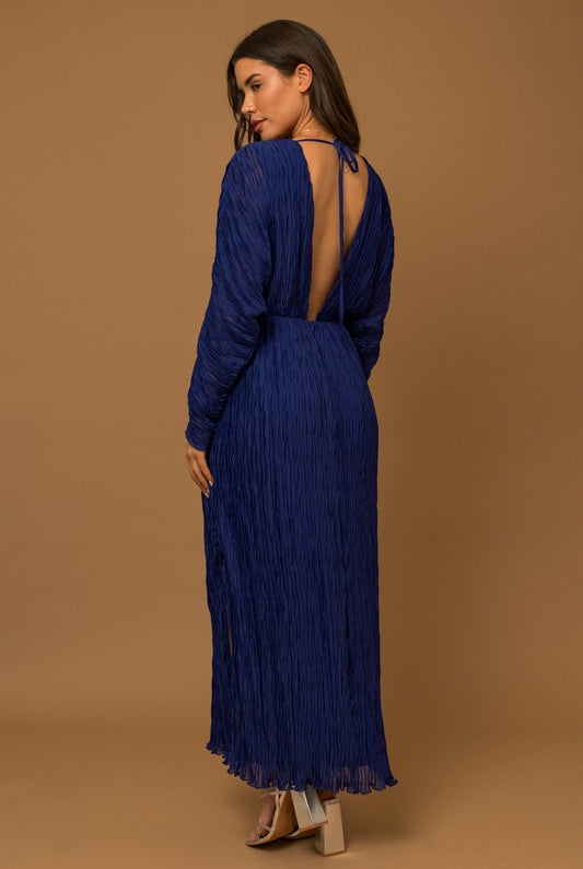 Cocoon Sleeve Blue Dress Apex Ethical Boutique