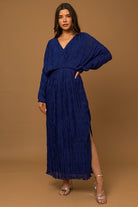 Cocoon Sleeve Blue Dress Apex Ethical Boutique