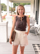 Rose & Lee Co Colette Shorts, Ivory Other Shorts