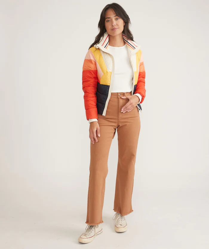 Colorful Sun Puffer Jacket Apex Ethical Boutique