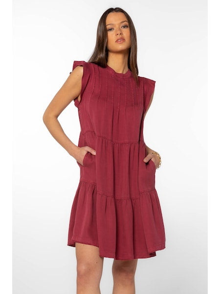 Crimson Red Work Dress Apex Ethical Boutique