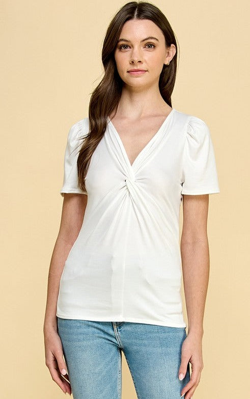 Crossover Short Sleeve Top Apex Ethical Boutique