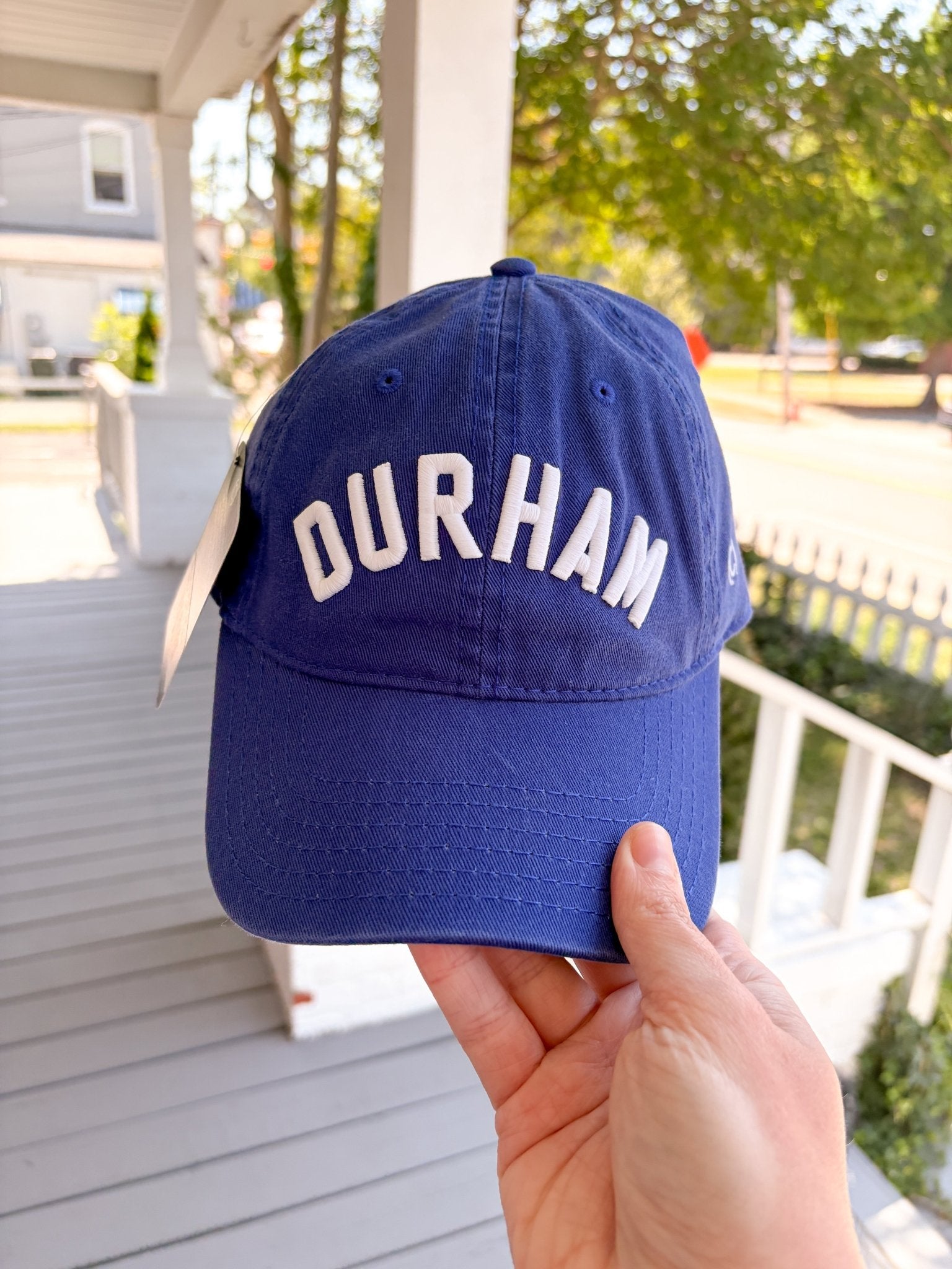 Rose & Lee Co DURHAM Arched Cotton Dad Hat, Blue Accessories