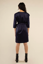 Dark Blue Silk Mini Dress Apex Ethical Boutique