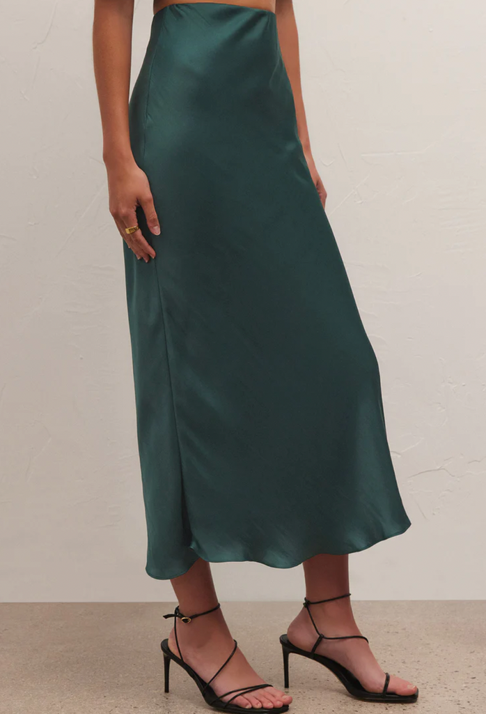 Dark Green Sheen Skirt Apex Ethical Boutique